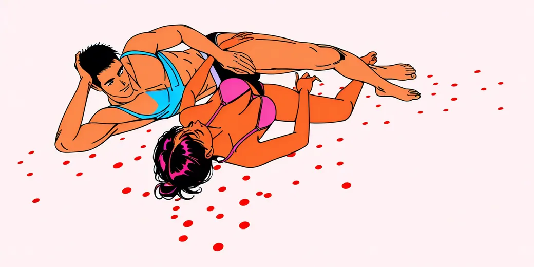 Illustration of the bent spoon sex position