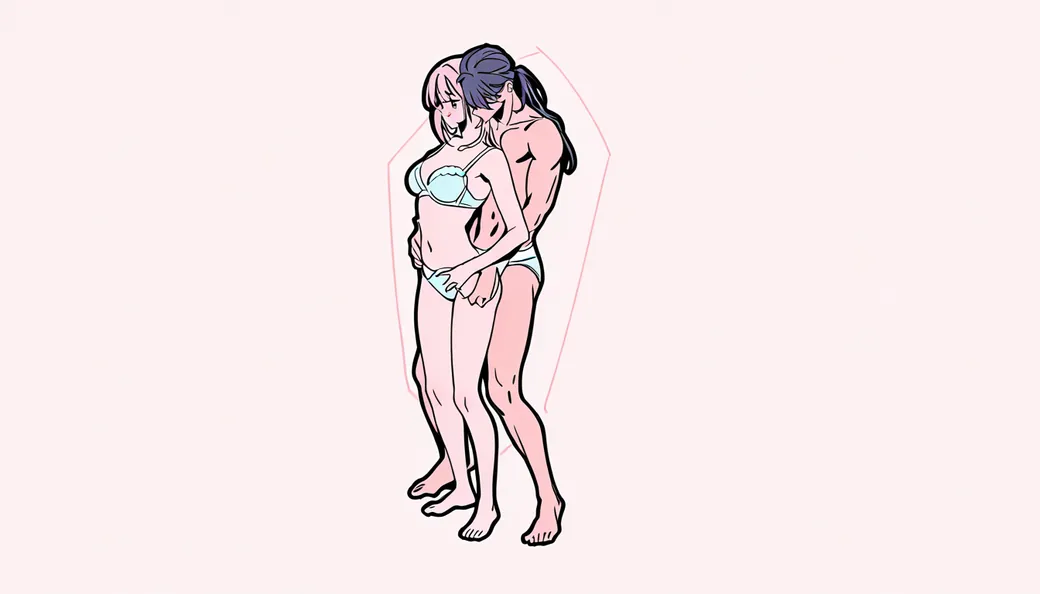 Illustration of the bodyguard sex position