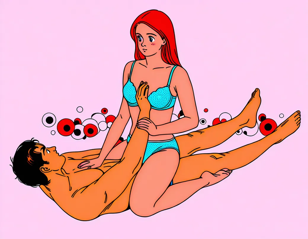 Illustration of the cowgirl sex position