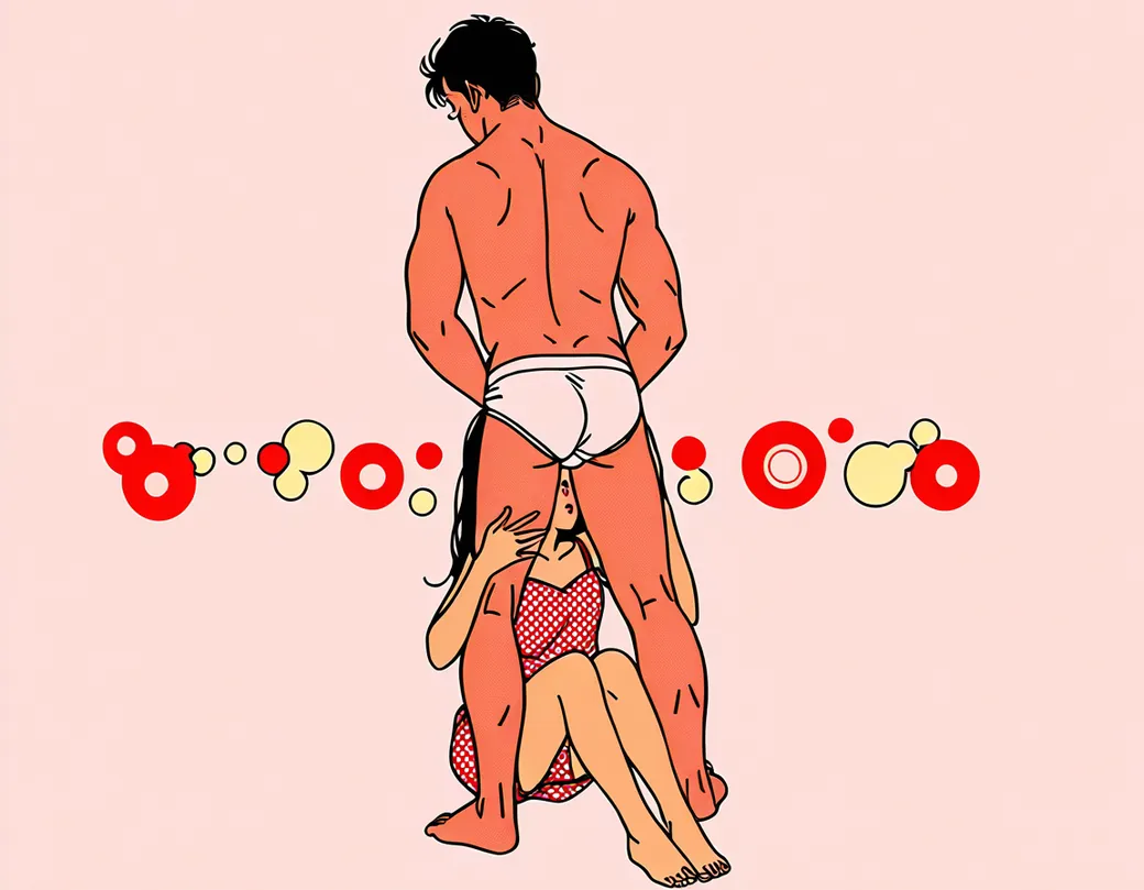Illustration of the fire hydrant sex position