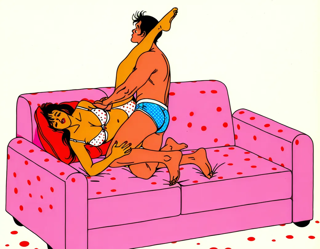 Illustration of the leg glider sex position