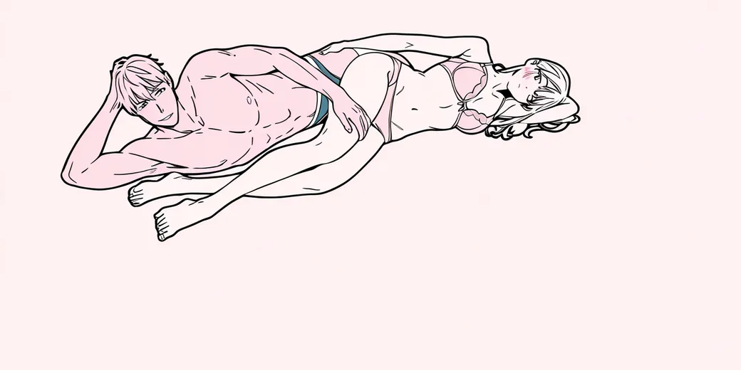Illustration of the poles apart sex position